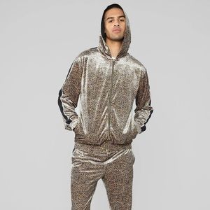 NWT —> Leopard Velvet Tracksuit